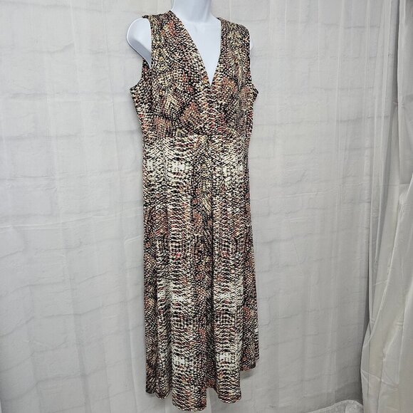 Kasper Dress Grunge Maxi Sleeveless Whimsigoth Snakeskin Green Orange LP - Picture 4 of 10